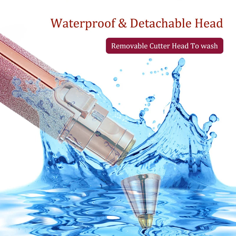 2 in 1 Rechargeable Epilator Electric Eyebrow Trimmer Mini Painless Razor Shaver Female Facial Hair Removal